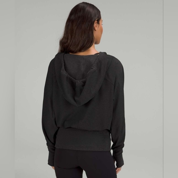 Lululemon Throwback Flashback Pullover W3FZ6S Hoodie Sweatshirt Black Size 4 - Picture 2 of 8
